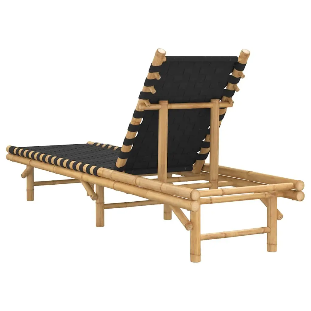 Bamboo Sun Lounger with Adjustable Backrest