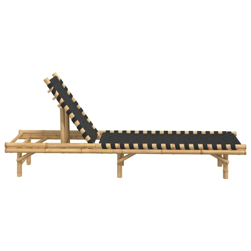 Bamboo Sun Lounger with Adjustable Backrest