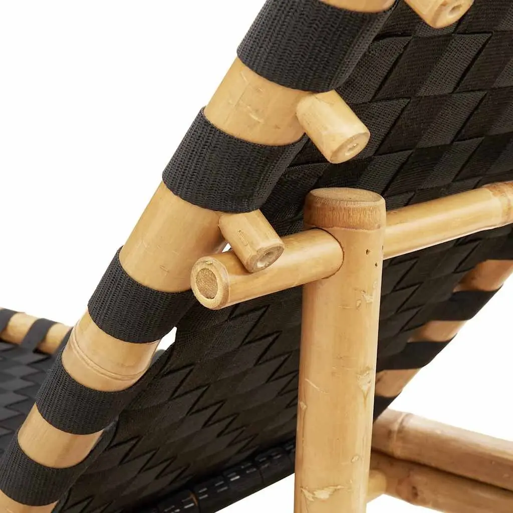 Bamboo Sun Lounger with Adjustable Backrest