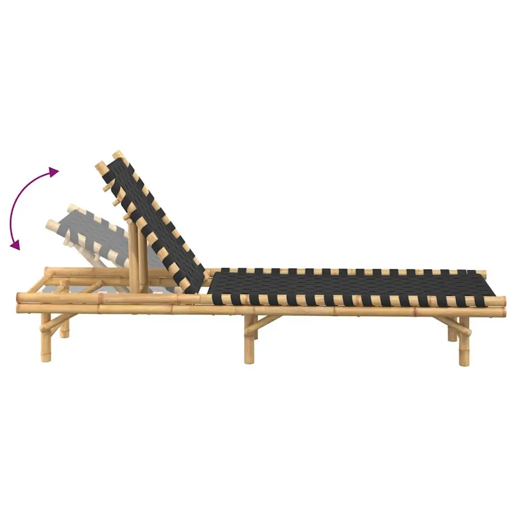 Bamboo Sun Lounger with Adjustable Backrest