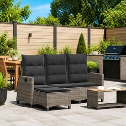 Comfortable and Practical L-shaped Grey Garden Sofa