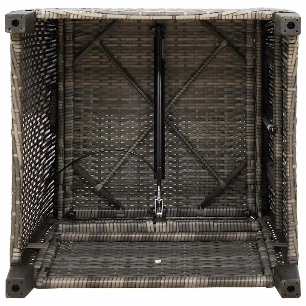 Reclining Garden Chair Outdoor Seating Adjustable Backrest Foldable Side Table Grey