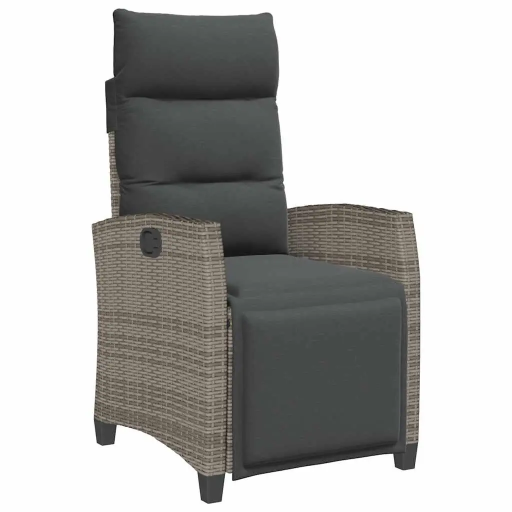 Grey Reclining Garden Chair with Table