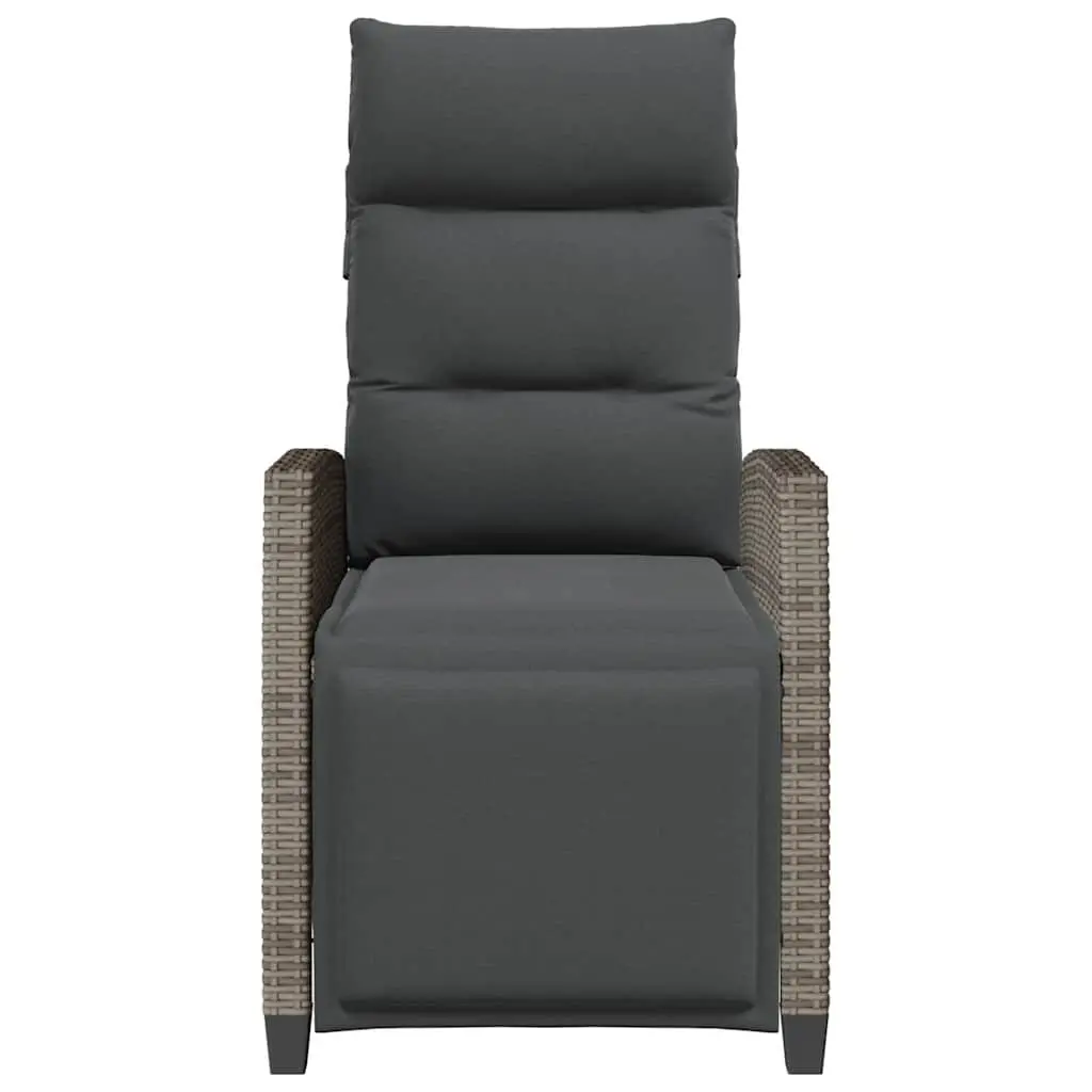 Grey Reclining Garden Chair with Table