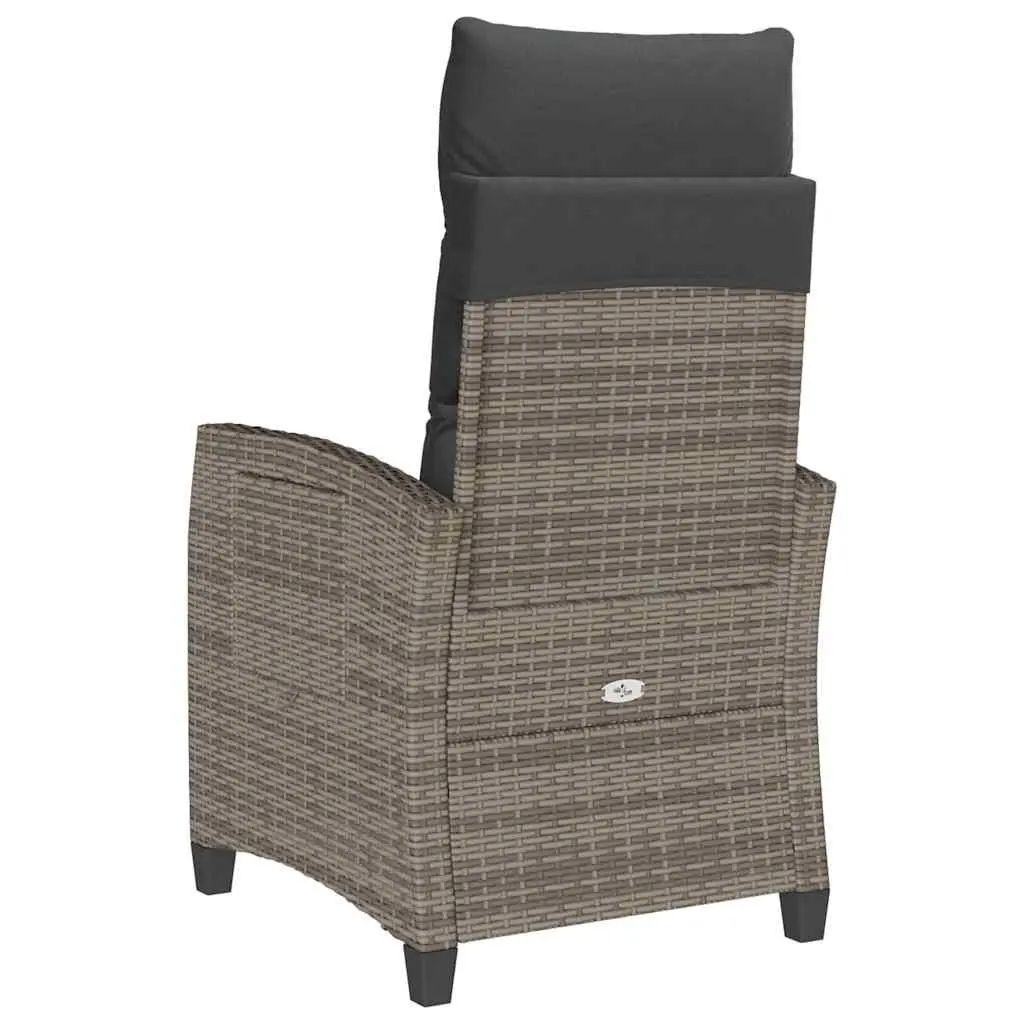 Grey Reclining Garden Chair with Table