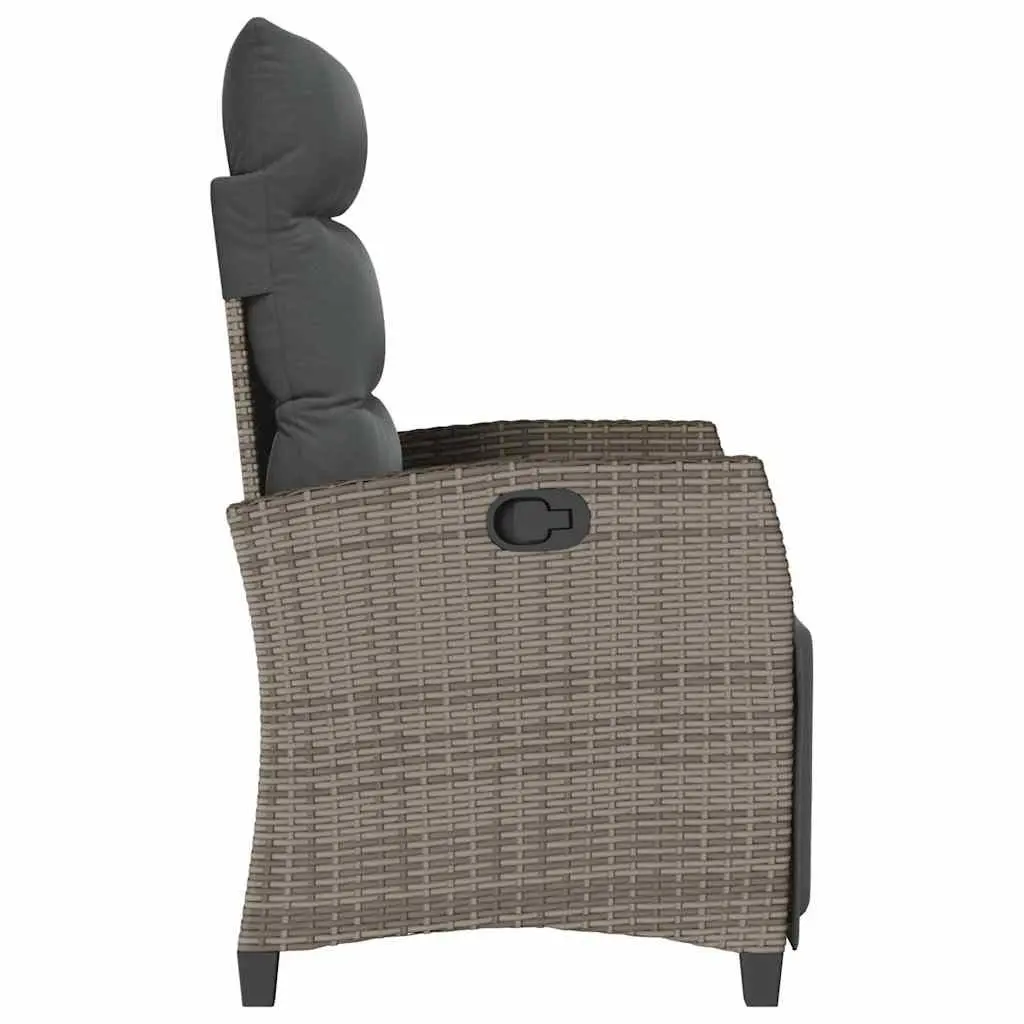 Grey Reclining Garden Chair with Table
