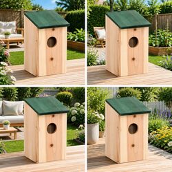 Value Wooden Birdhouse Set – 4 Pieces for Your Garden