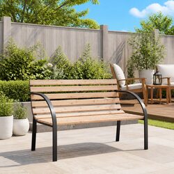Comfortable 120cm Garden Bench with Quality Iron Frame