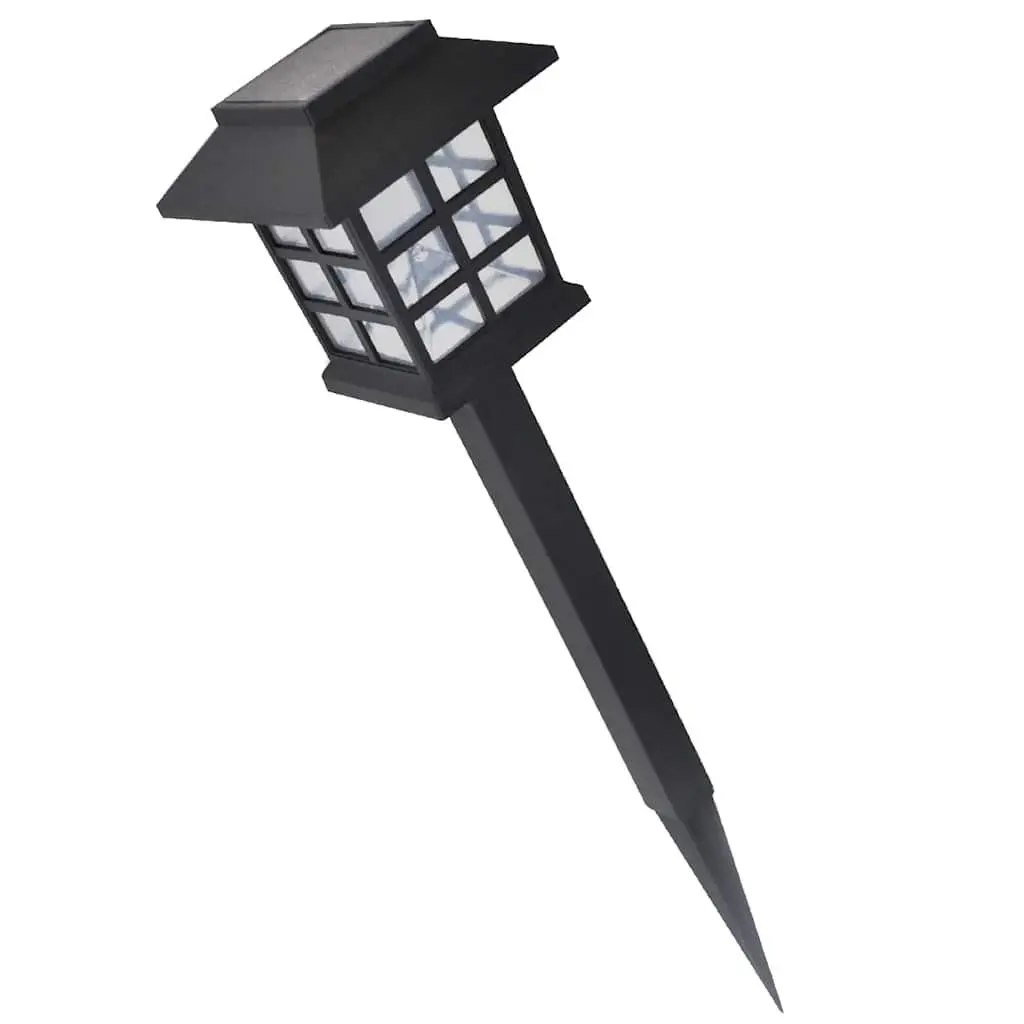 Outdoor Solar Lamp LED Light Set 12 Piece Black Garden Patio Yard