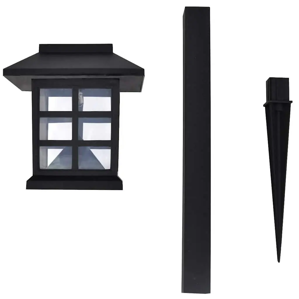 Outdoor Solar Lamp LED Light Set 12 Piece Black Garden Patio Yard
