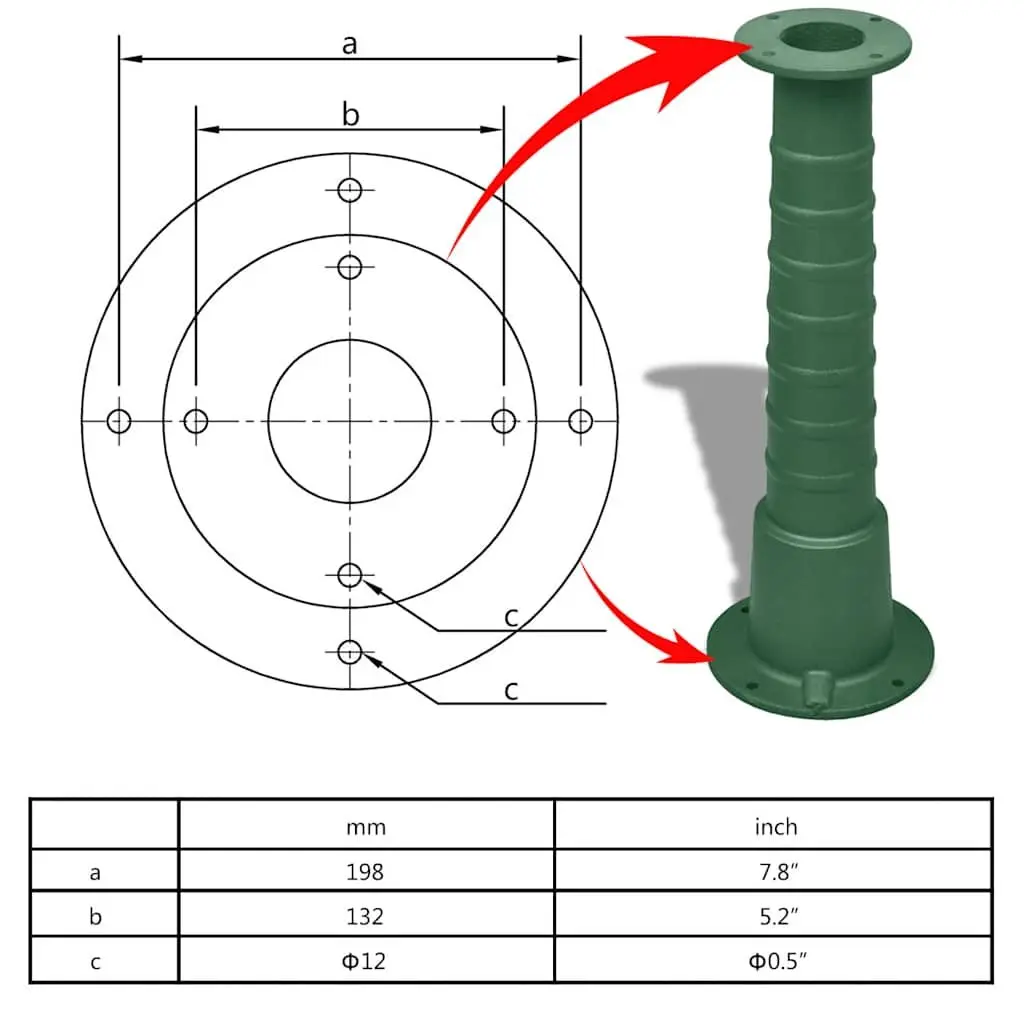 Cast Iron Garden Pump Stand 66cm Height Green Durable for Hand Water Pumps