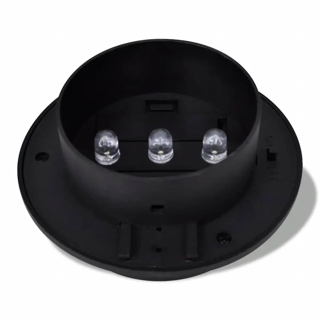 Solar Fence Light Set LED Outdoor Lighting 6 Piece Black
