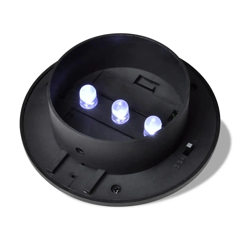 Solar Fence Light Set LED Outdoor Lighting 6 Piece Black