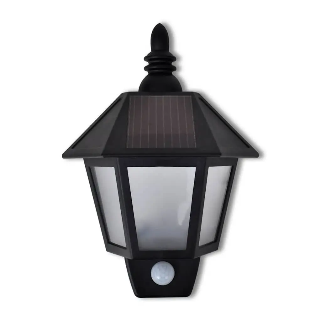 Solar Wall Lamp Motion Sensor Outdoor Black
