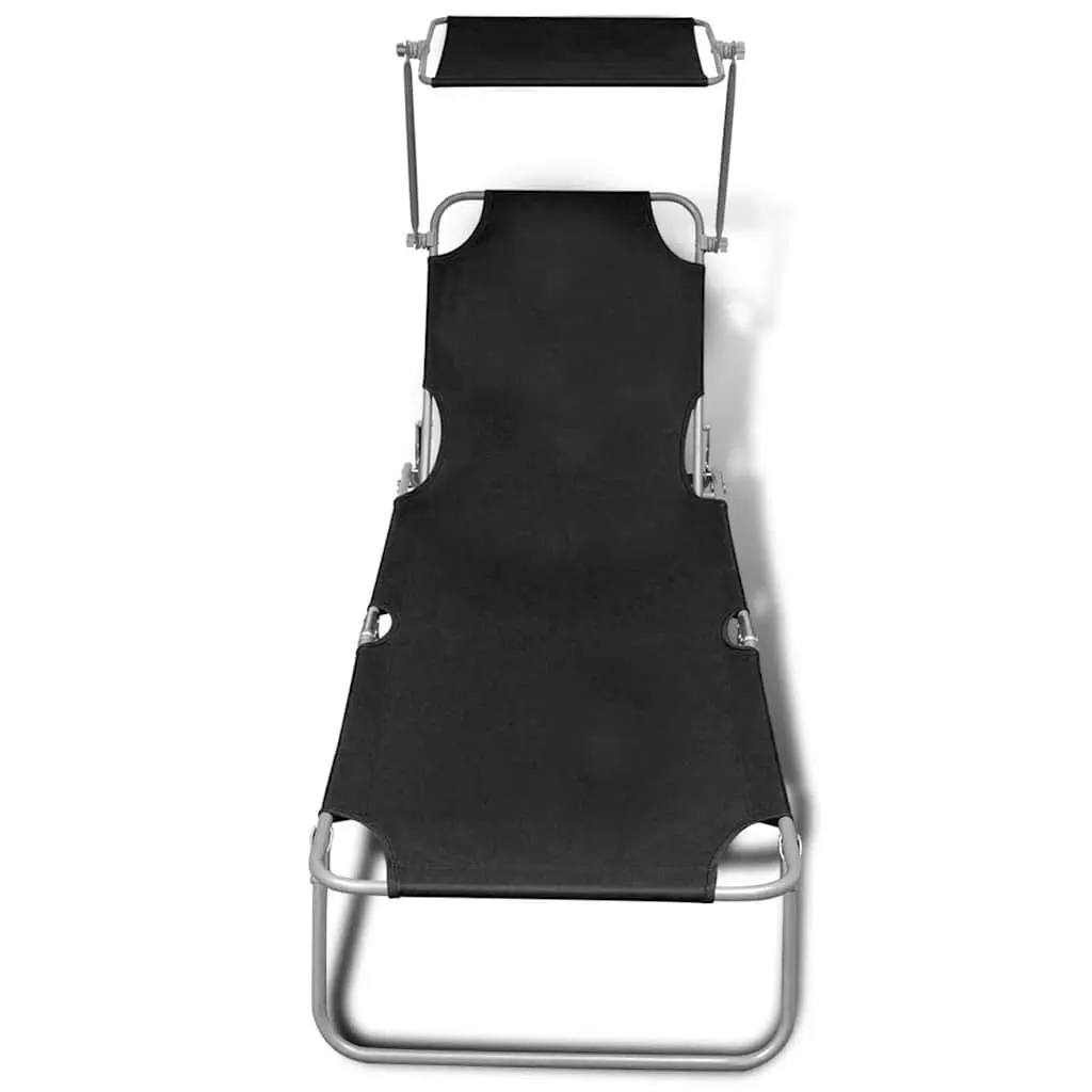 Sun Lounger with Folding Canopy