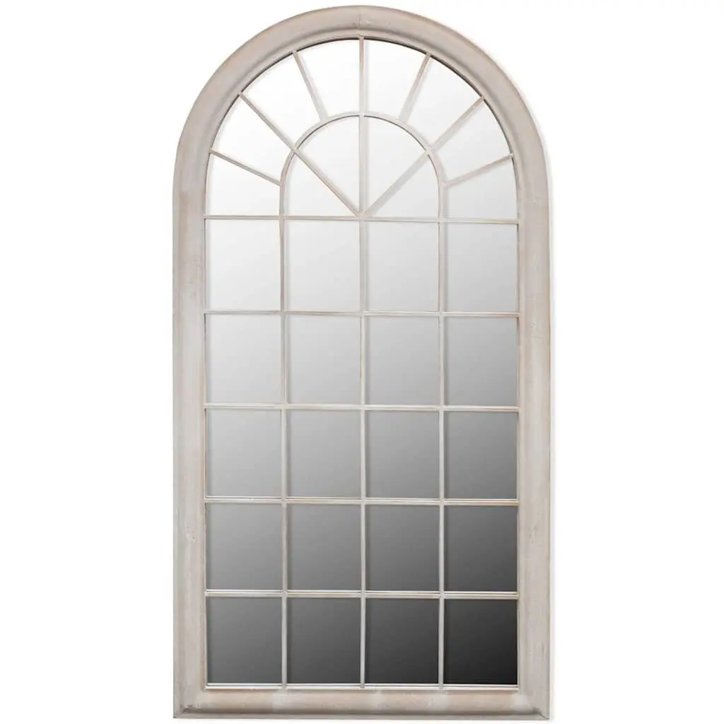 Garden Mirror Rustic Arch Indoor Outdoor 60x116 cm White Reflection Decoration