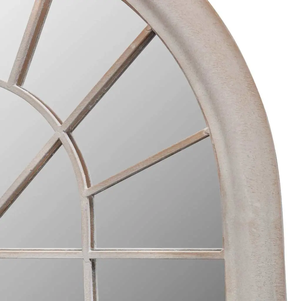 Garden Mirror Rustic Arch Indoor Outdoor 60x116 cm White Reflection Decoration