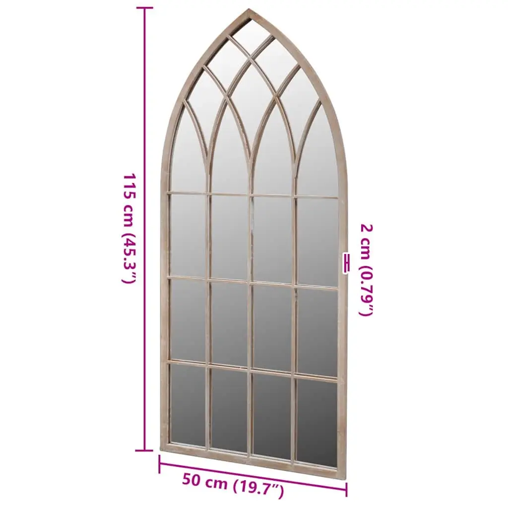 Garden Mirror Indoor Outdoor Decorative Reflecting Glass 50 x 115 cm Silver