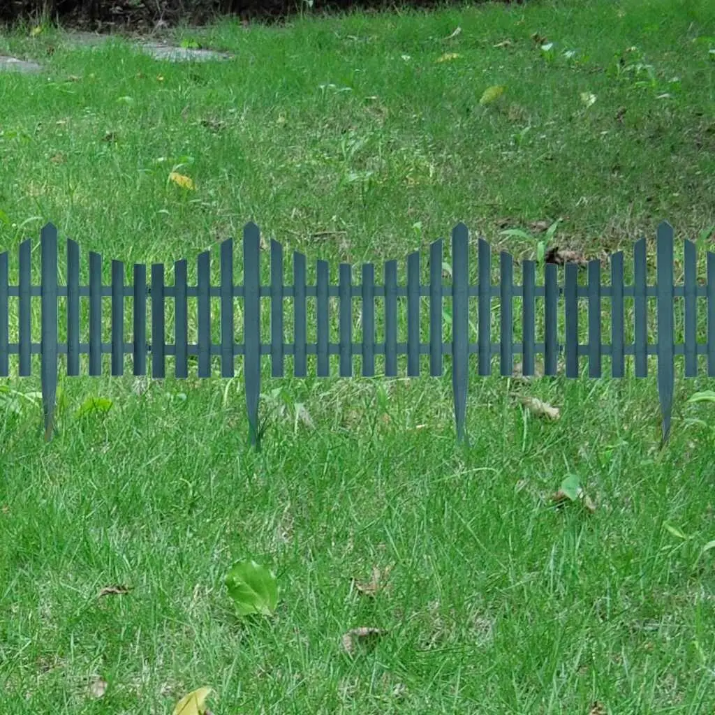 Garden Lawn Edging Dividers 17 Piece Set 10m Green Border Barriers