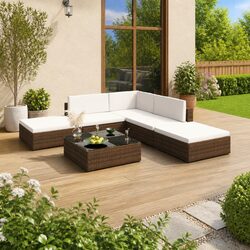 Comfort and Value in Our 6 Piece Brown Garden Lounge Set