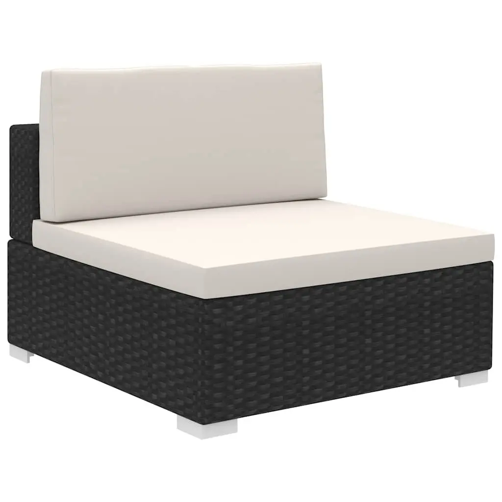Outdoor Lounge Set 8 Piece Modular Garden Furniture Black Rattan Seating