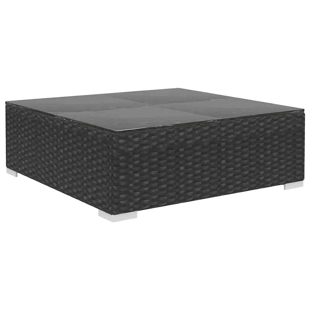 Outdoor Lounge Set 8 Piece Modular Garden Furniture Black Rattan Seating