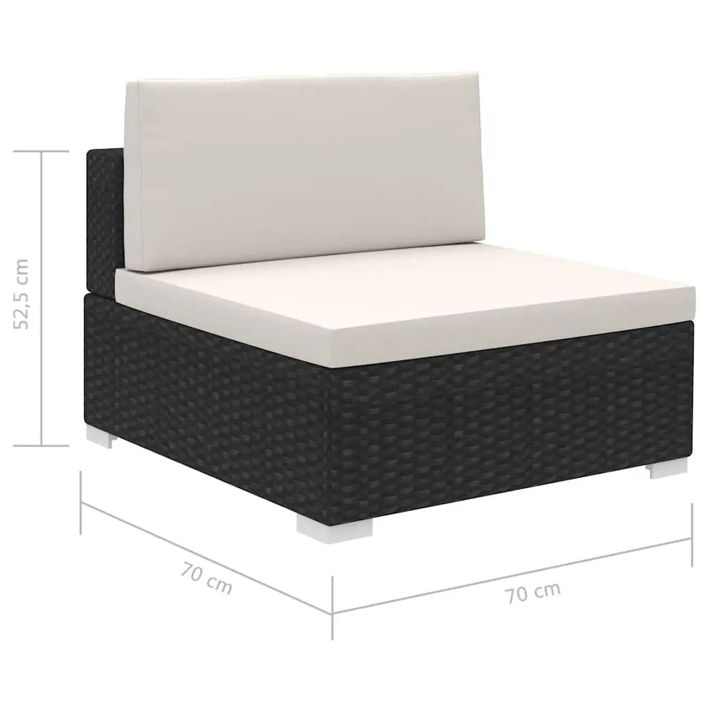Outdoor Lounge Set 8 Piece Modular Garden Furniture Black Rattan Seating