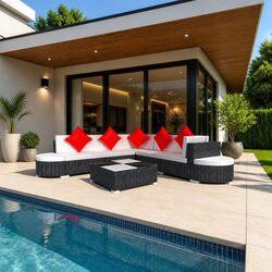 Comfortable Rattan Lounge Set for Outdoor Enjoyment