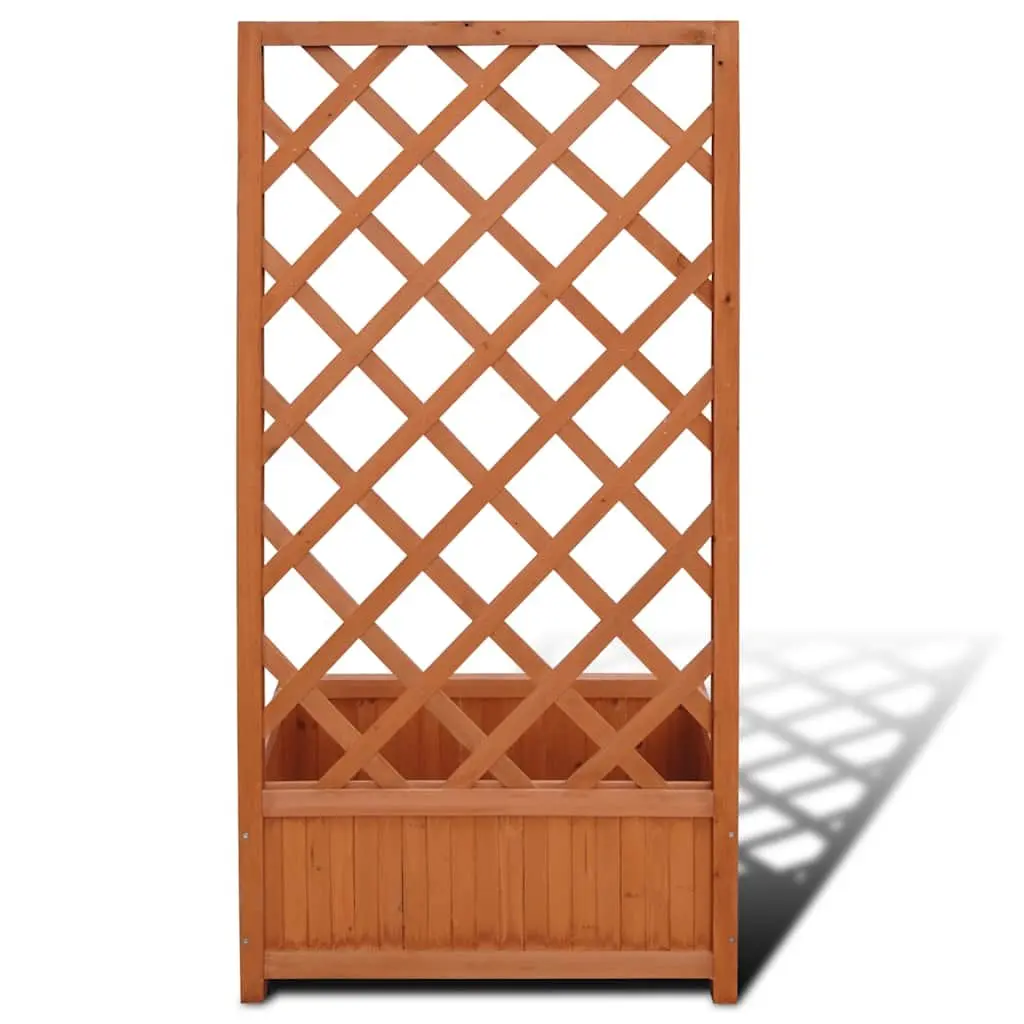 Wooden Trellis Planter Box Large Flower Garden 70x30x135cm Brown