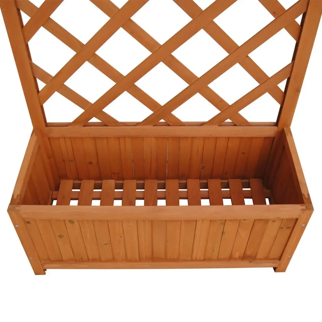 Wooden Trellis Planter Box Large Flower Garden 70x30x135cm Brown