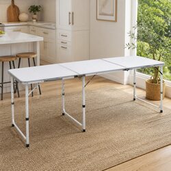 Foldable Camping Table Height Adjustable Portable Picnic Garden Outdoor