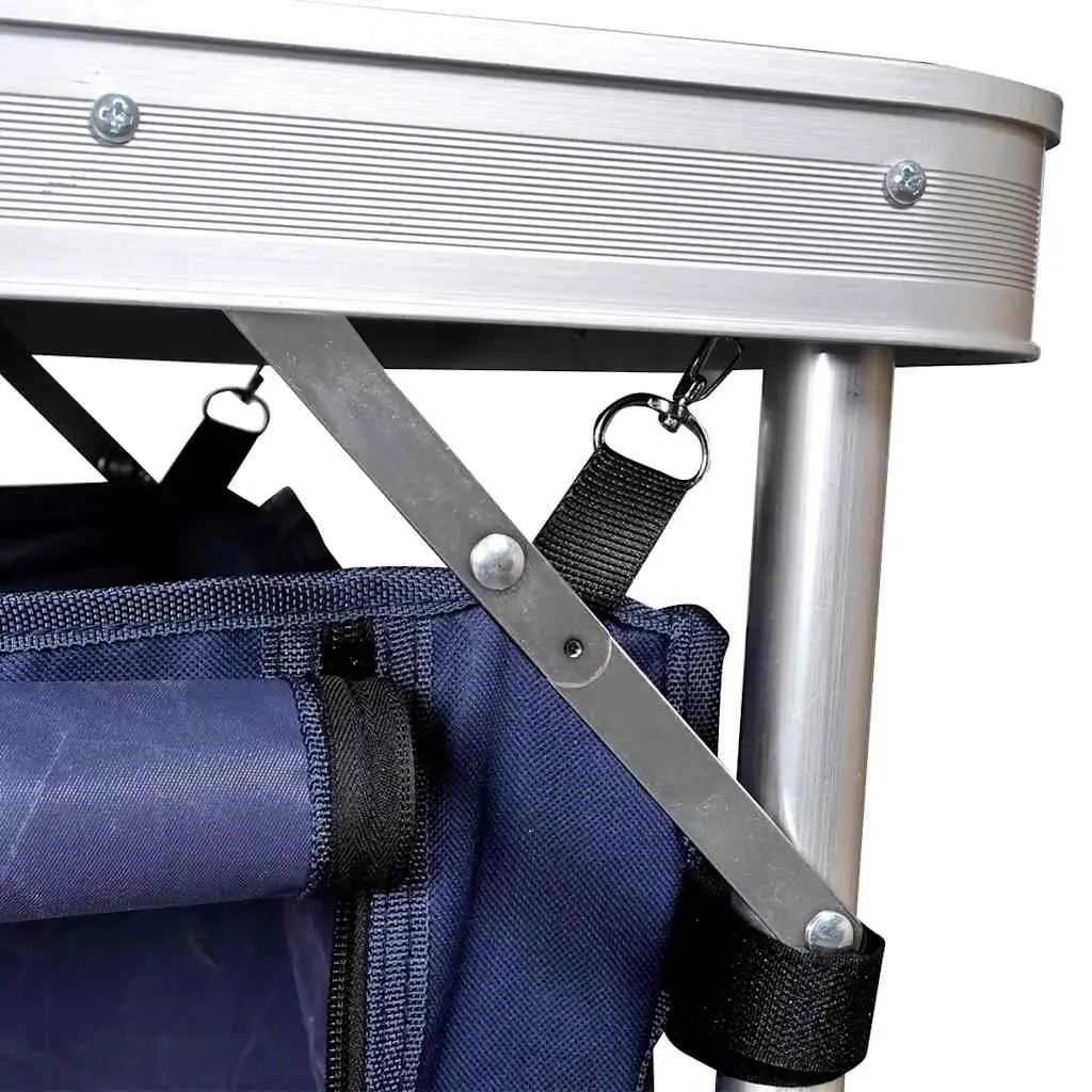 Foldable Camping Cupboard Outdoor Storage Cabinet Silver