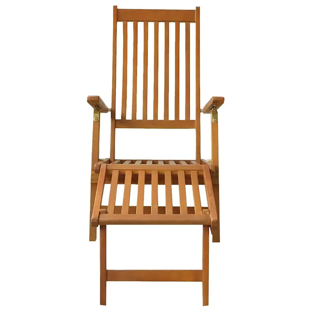 Acacia Wood Lounge Chair with Footrest