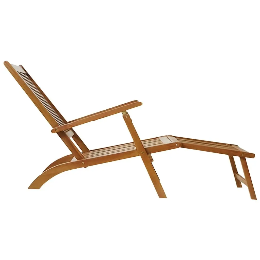 Acacia Wood Lounge Chair with Footrest