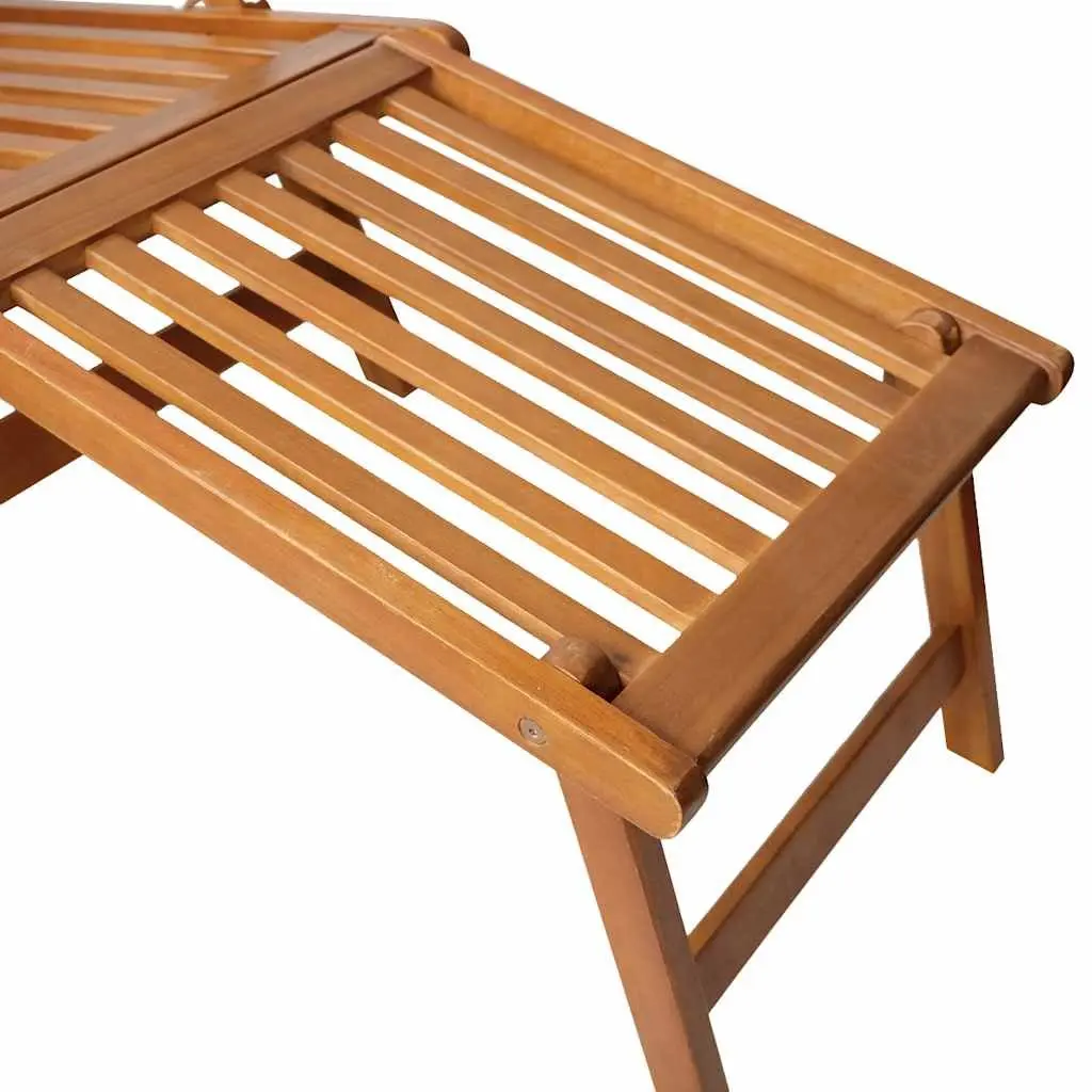 Acacia Wood Lounge Chair with Footrest