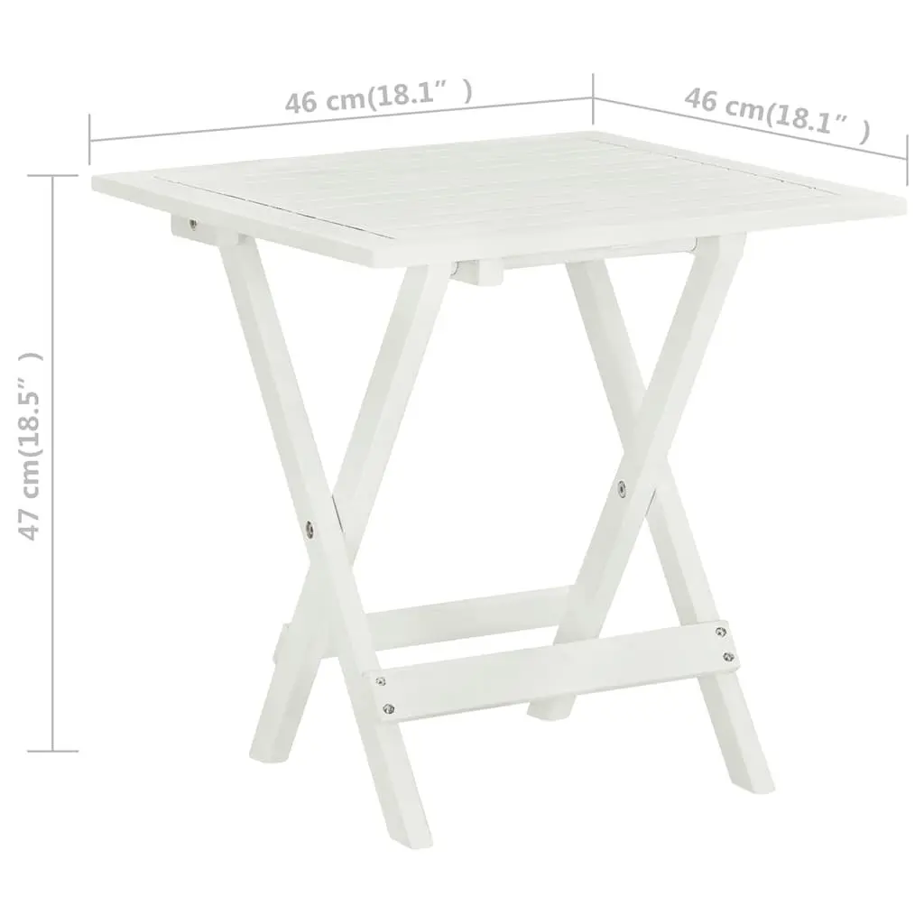 Wooden Bistro Table Compact Side Table Indoor Outdoor Coffee Table Folding Brown 46 x 46 x 47 cm