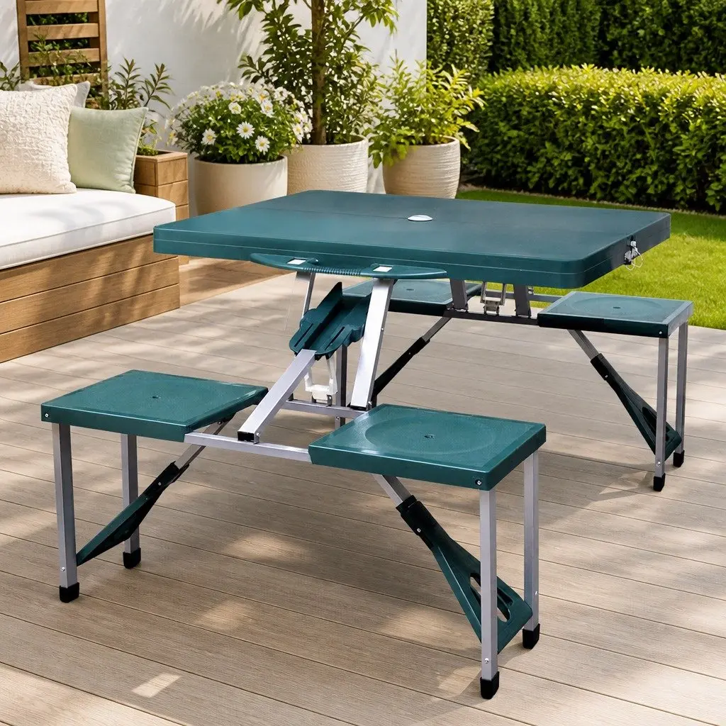 Foldable Camping Table and Stools for Outdoor Fun