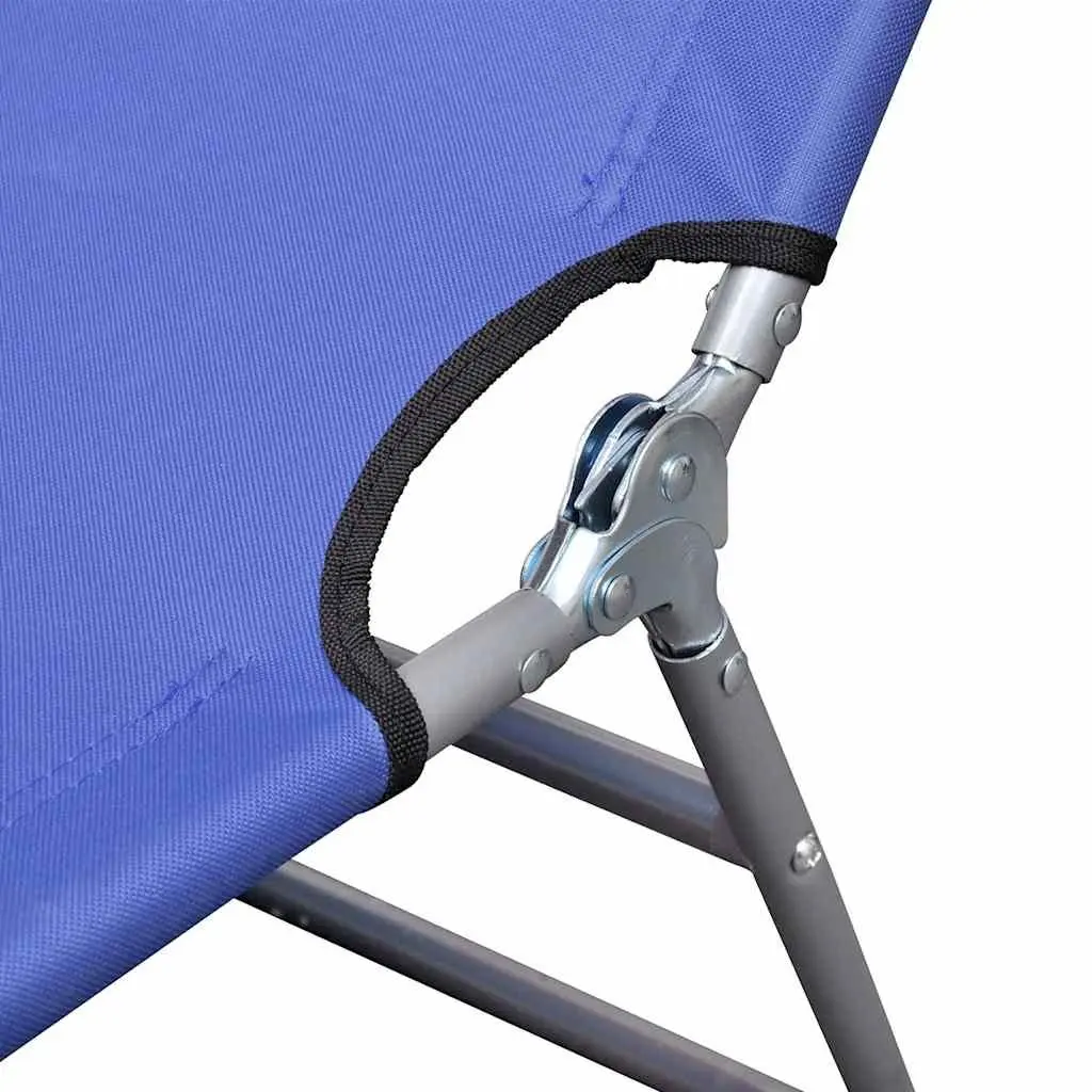 Outdoor Folding Lounge Chair Adjustable Backrest for Sunbathing Compact Blue
