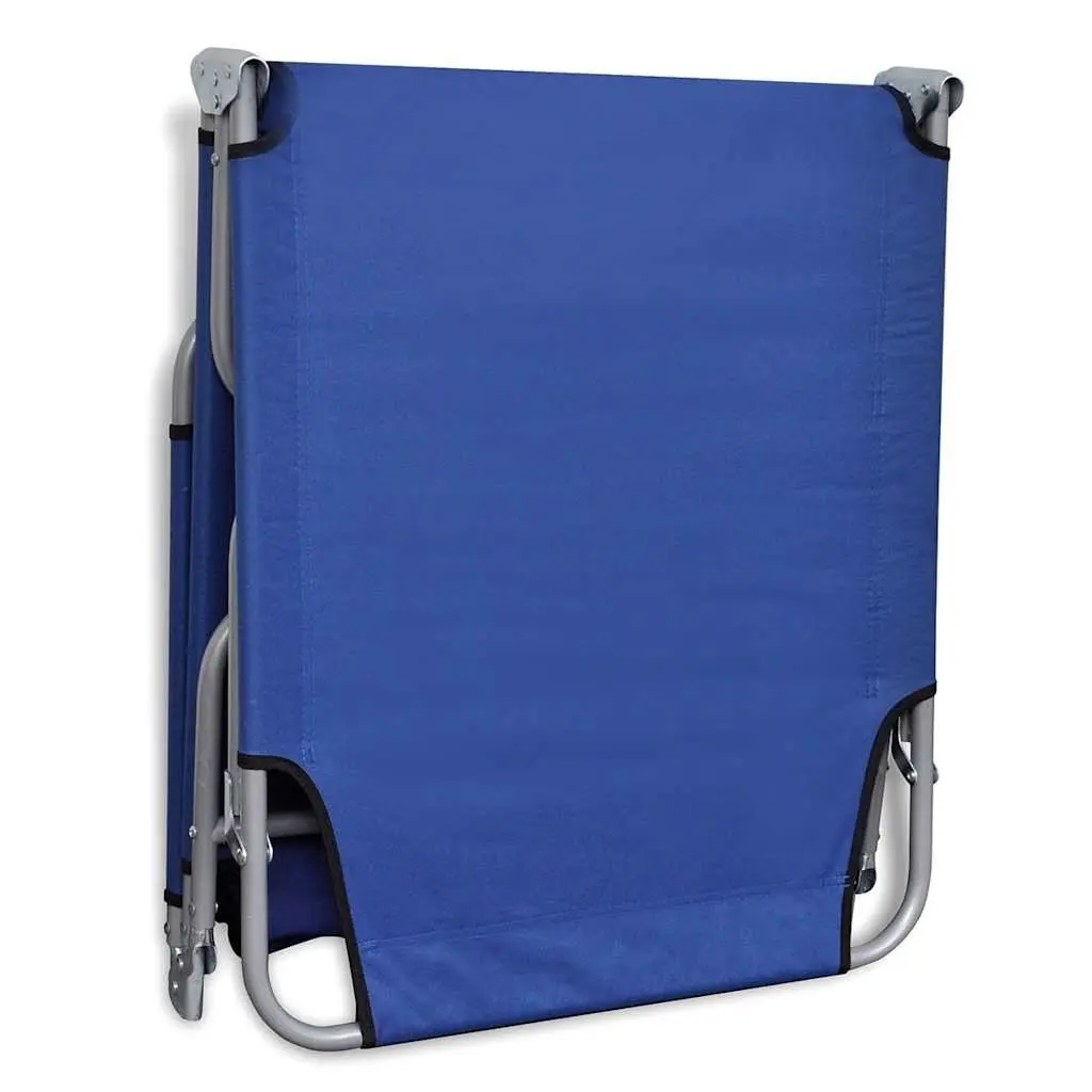 Outdoor Folding Lounge Chair Adjustable Backrest for Sunbathing Compact Blue