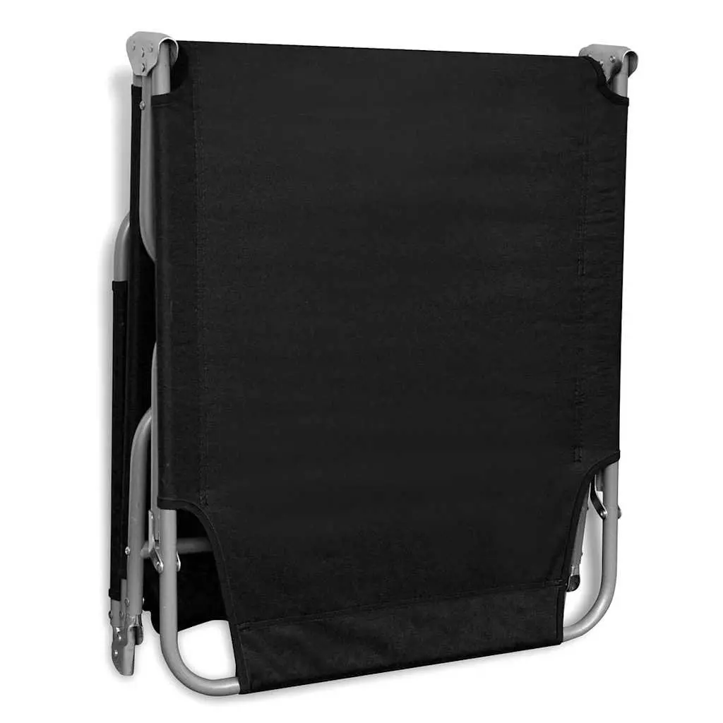 Folding Reclining Chair Outdoor Adjustable Backrest Sun Lounger Black