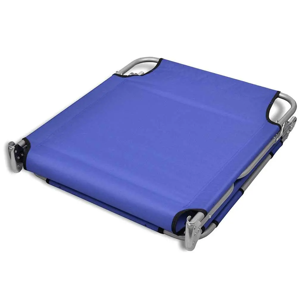 Folding Sun Lounger with Head Cushion Adjustable Backrest Outdoor Lounge Chair