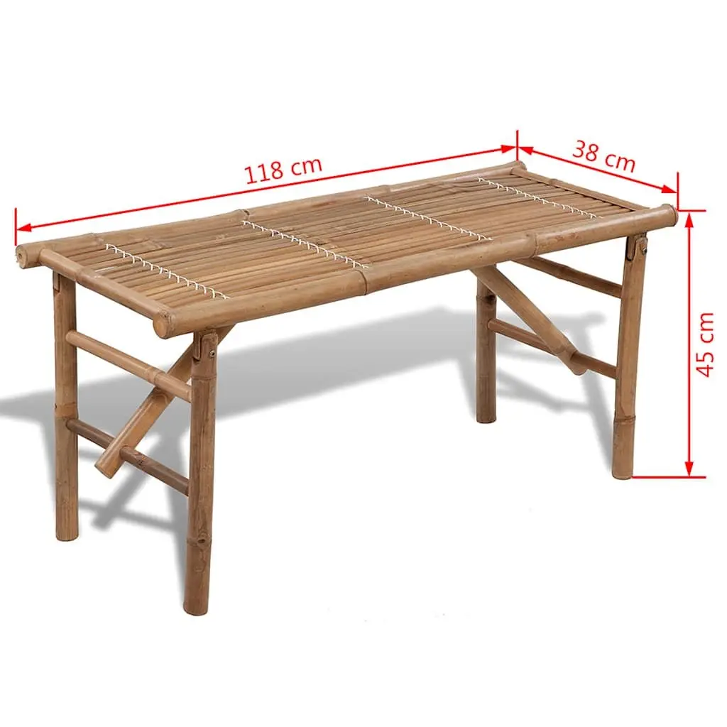 Brown Bamboo Folding Garden Bench for Comfort