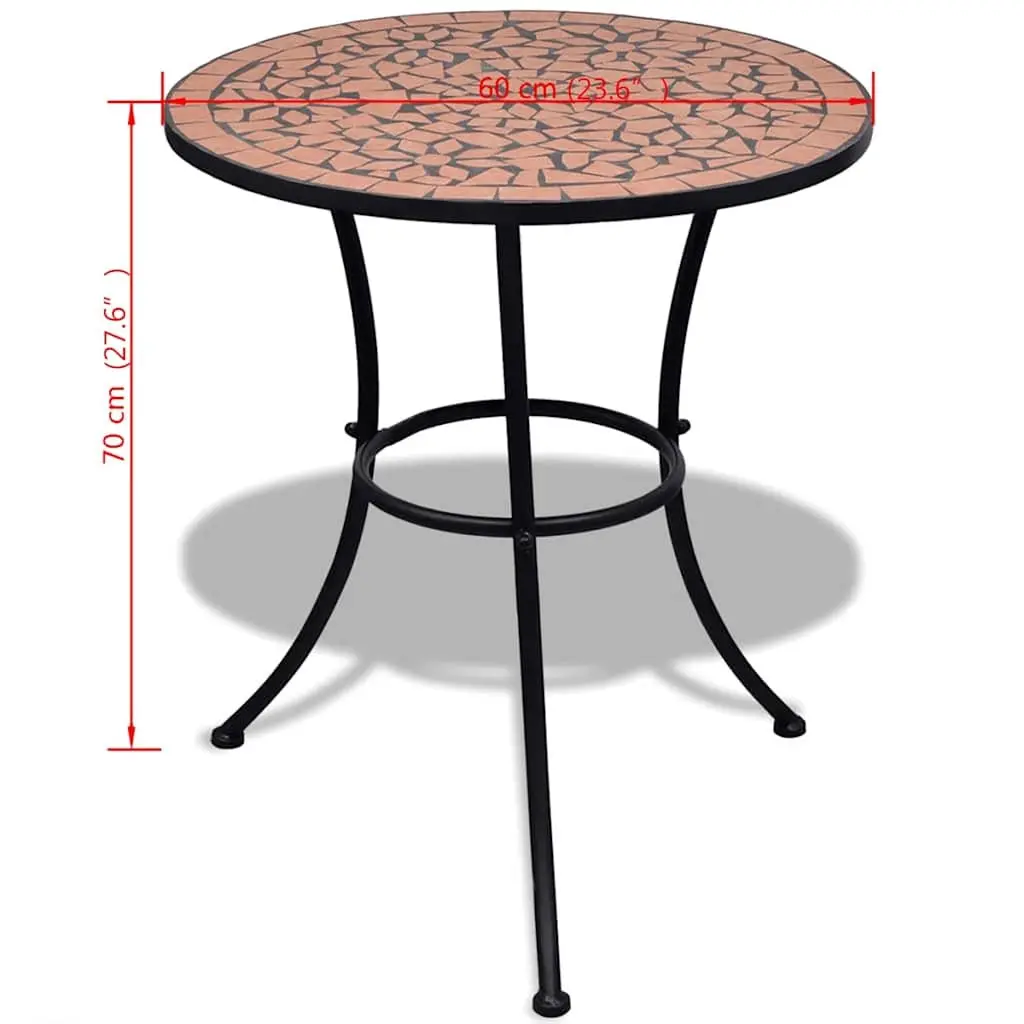 Mosaic Bistro Table 60cm Ceramic Top Garden Balcony Outdoor Coffee Furniture