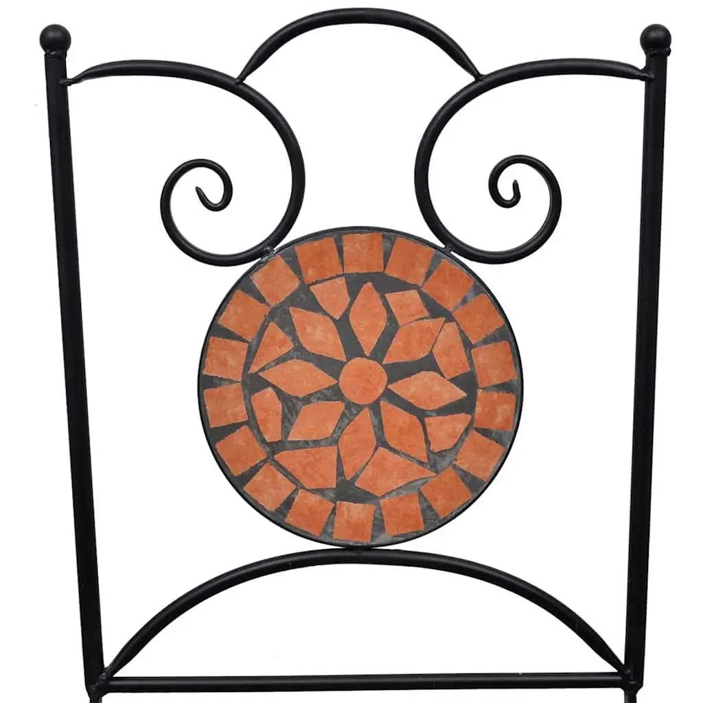 Folding Bistro Chairs 2 pcs Outdoor Garden Patio Seating Brown Ceramic