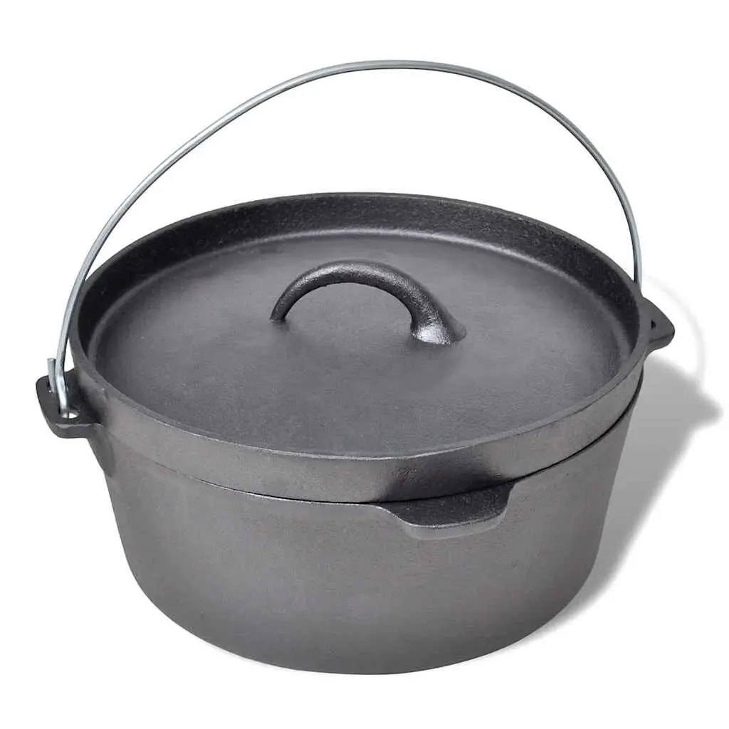 Dutch Oven 4.2L Cookware for Home Cooking and Outdoor Use Black