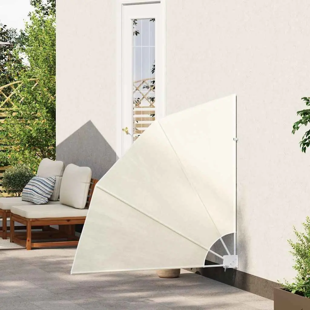 Collapsible Side Awning Balcony Terrace Garden Shade Screen 140x140 cm Cream