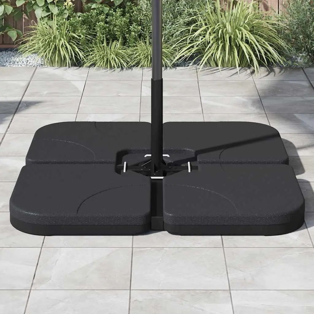 Fillable 60L Portable Black Umbrella Stand Parasol Base for Garden and Patio Use