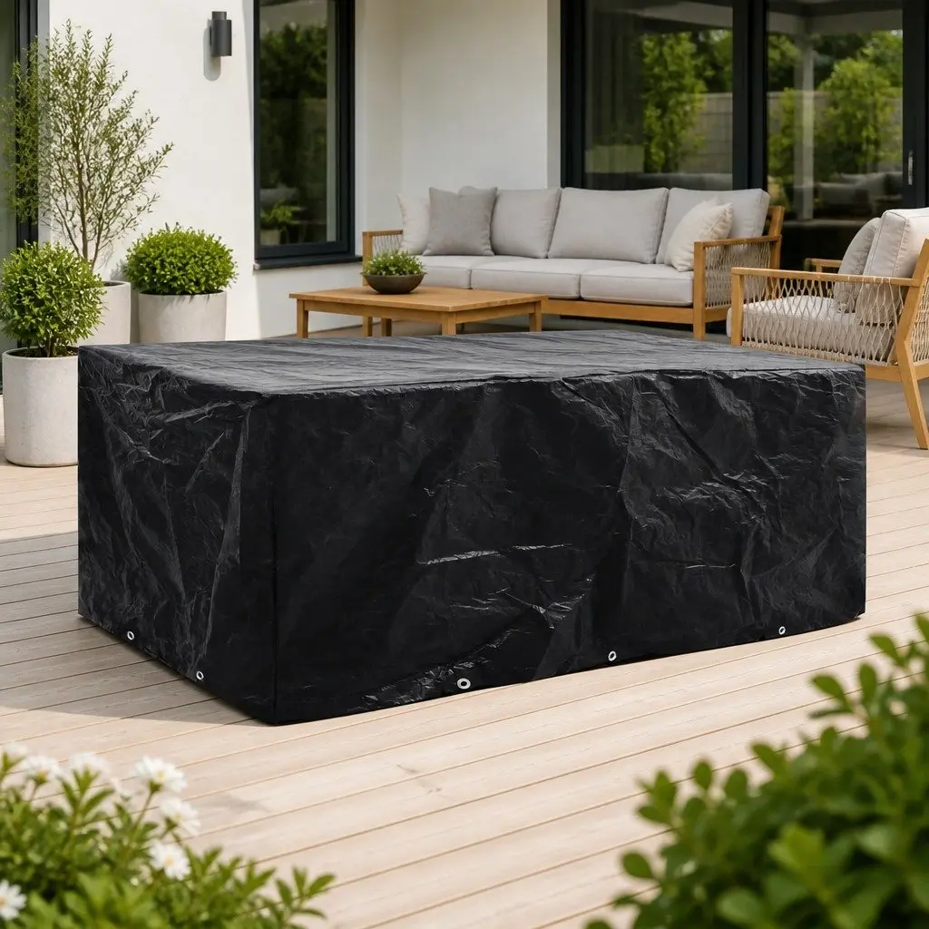 Black Garden Furniture Cover 229x113x73cm