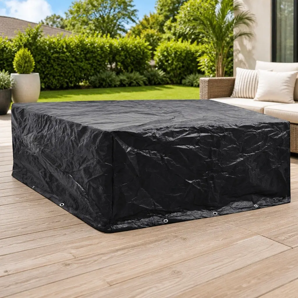 Black Garden Furniture Cover with Rope