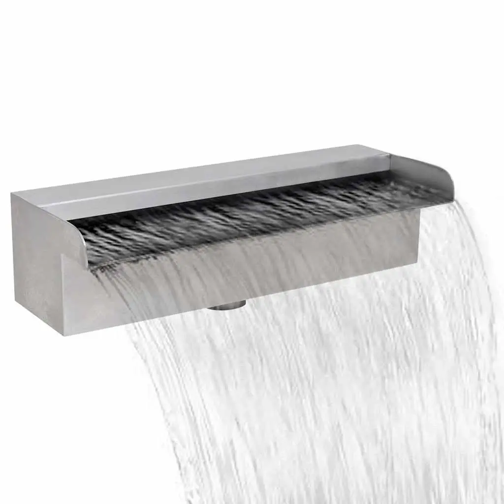 Rectangular Waterfall Fountain Water Feature 30cm Silver